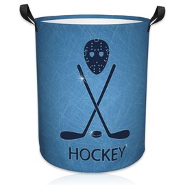 Naqiuli Laundry Basket Hockey Sticks Laundry Hamper Large Laundry Basket Storage Basket Tote Bag Collapsible Organizer Basket for Bathroom,Laundry,Bedroom 17.3 x16.5 Inch