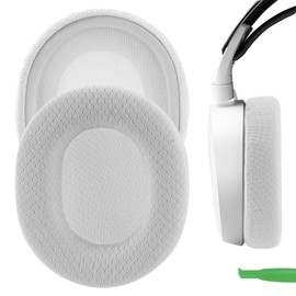 Geekria Comfort Mesh Fabric Replacement Ear Pads Compatible with SteelSeries Arctis 1/3/5/7/7+/7P/7P+/7X/7X+/9/9X, Arctis Pro/Prime Headphones, Repair Parts (Light Grey)