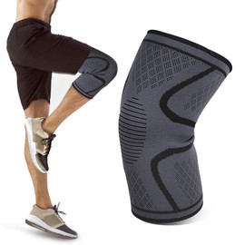 vaceci Knee Supporter, Knee Fixing, Sports, Knee Pain, Heat Retention, Injury Prevention, Joint Ligaments, Muscle Protection, Anti-Slip, Breathable, Stretchy, Mountain Climbing, Left and Right Unisex, Black, S