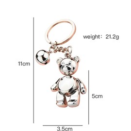 KUPOOL Cartoon Bear Keychains Animal Alloy Pendant Keyring Fashion Metal Key Ring Car Key Ornaments Bag Pendant Backpack Key Chain Accessories Jewelry Gift for Women, Silver, S