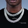 KEMUZ Iced Out Kette Cuban Chain Und Armband 2Er Set,