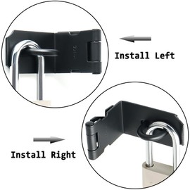 Sayayo Door Hasp Latch Lock 4 Inch Right Angle Padlock Clasp Hasp Lock, Safety Pocket Door Lock Bifold Door Latch Lock, Stainless Steel Matte Black, 2 PCS, CMS9KB-4-2P