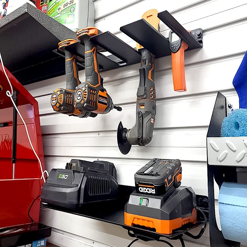 StoreYourBoard Electric Drill Storage Rack Shelf, Holds 4 Drills, Hanging