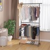 Sywhitta Double Rod Clothing Garment Rack, Rolling Clothes Organizer on