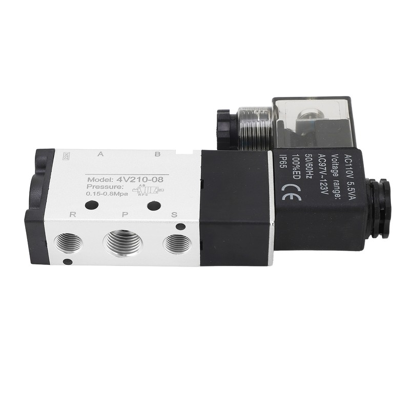 4V210‑08 Electric Solenoid Valve 2 Position 5 Way Cylinder Control