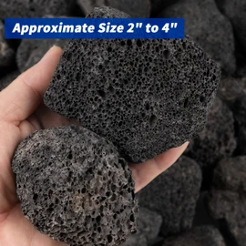 Calofulston 2"-4" Black Lava Rock, 10lbs Large Volcanic Lava Rock for Fire Pit, Gas Logs, Aquarium, Fireplace, Fire Bowl