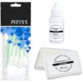 Ranger Emboss It Ink Pad, Reinker and Pixiss Blending Swabs - Clear Embossing Ink Pad with Refill (1 fl oz) - 10 Ink Blending Brush Tools - Card Making, Scrapbooking, and Jewelry Making Essentials