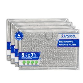Microwave Filter Replacement 5.12” x 7.64” Fits Frigidaire 5304464105 WB06X10608 GE Microwave Filter - Aluminum Mesh Screen Grease Filter - Filters Air Entering Over the Range Oven Vent Fan (4-Pack)
