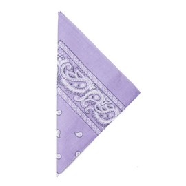 Paisley Bandana Handkerchief 22" x 22" Pure Cotton - Lavender