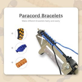 WILDAIR Paracord Bracelet Jig Kit with Marlin Spike Paracord FID Set 12 Lacing Needles/Fids for Paracord or Leather Work Paracord Tool Adjustable Length 4" to 13" Paracord Jig Bracelet Maker