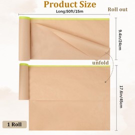 CRASPIRE 9.5In x 50 Feet Taped Masking Paper Painter Tape Paper Waterproof Automotive Drape Self Adhesive Protective Film Painting Paper for Window Cars Skirting Floor Furniture Protections Covering
