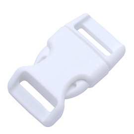 15 Pieces Plastic Curved Side Buckles Quick Release Buckles for Paracord Bracelets, Pet Collars, Backpack Buckles 15mm White