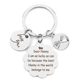 Hoosmoon Mothers Day Gifts for Nanny Nan Gifts Nanny Gift Best Grandma Presents from Grandchildren Grandma Keyring Presents for Nan Thanksgiving Day Easter Christmas