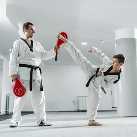 Juvale Taekwondo Kick Pad - Red, 15 x 2.5 x 7.5 in, 2 Pack - Martial Arts Training Equipment & Taekwondo Sparring Gear - Karate & Kickboxing Pads with Wrist Straps & Impact Boards