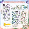 WANDIC 3 Sheets Rub On Transfer Sticker, Butterfly Floral Stickers