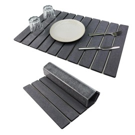 Large Stone Drying Mat for Kitchen Counter Diatomaceous Earth Collapsible 24”（L）*16”（W）Super Heat Resistant Mats, Quick Absorbent Dish Drying Rack（Dark Gray）