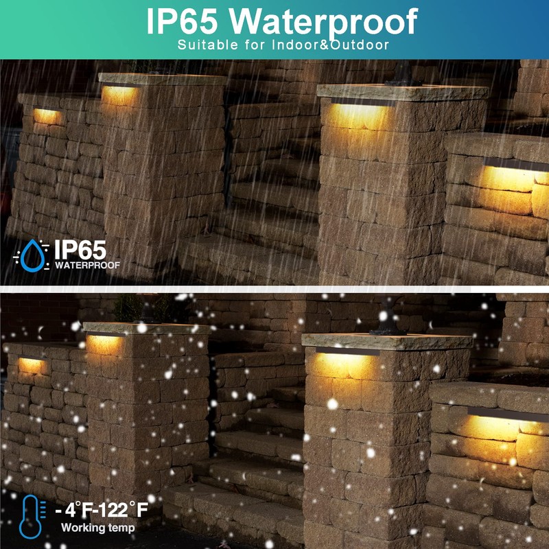 Kwinmyso 4-Packs 5W 12 Inch LED Hardscape Paver Lighting,12V AC/DC