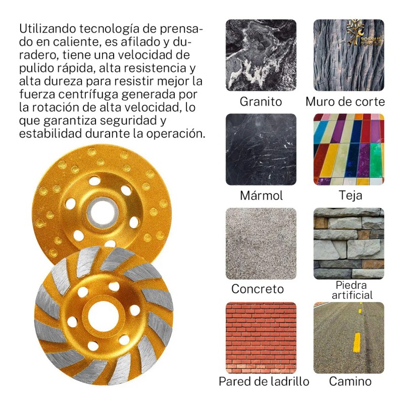 Pack Discos Diamante Copa Amoladora 100 125 150 Granito Mármol