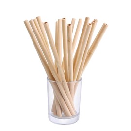 H&Co Bamboo Drinking Straws, Set of 10, Reusable, Eco-Friendly, Biodegradable, 20 cm Length