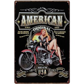 NYANDELMO (D-07) ND-0343-R04-D-07 Tin Sign, Classic Car, Garage Kit, Carmente, Wall Decoration, Interior Goods, American Vintage Plate, 7.9 x 11.8 inches (20 x 30 cm)
