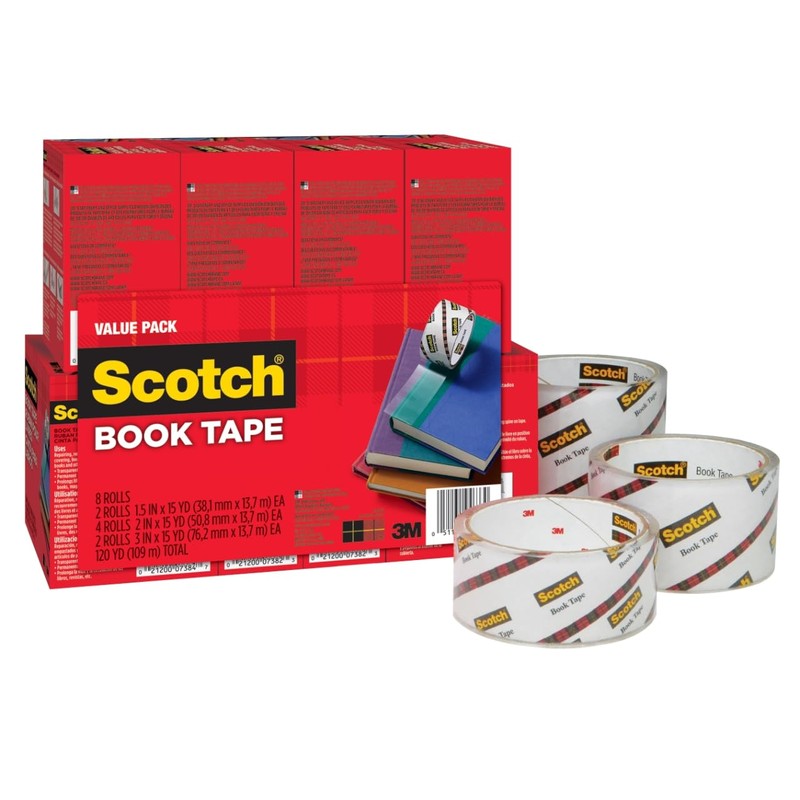 Scotch Book Tape Value Pack, Excellent for Repairing, Reinforcing Protecting,
