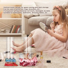 Soporte Organizador de Scrunchies de Acrílico, Torre Vertical para Almacenamiento de Pulseras y Cintas de Pelo, Decoración para el Hogar