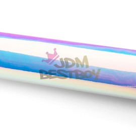 Premium White Neo Chrome Rainbow Holographic Vinyl Wrap Sticker Decal Air Release Channel Film - 120"x53" (10FTx4.4FT)