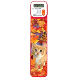 Mark My Time Reading Timer and Book Mark for Kids, Cool Bookmarks and Reading Incentives, Great Christmas Gift & Stocking Stuffer for Book Lovers - 3D Autumn Kitten