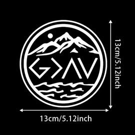 2PCS Outdoor Scenery Stickers - God is Greater Than The Highs and The Lows- 5.12"x5.12" Waterproof Aesthetic Decal, Suitable for Car, Laptop, Truck, Van, Window, Wall | #AZ188 (White)