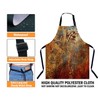 Xuwenz Brown Rust Pattern Chefs Apron, Cooking and Baking Apron