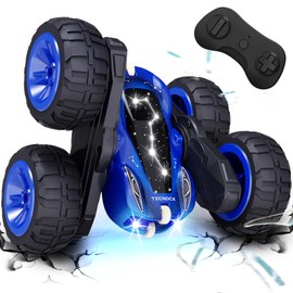 Tecnock RC Car, Stunt Car, For Kids, 360 Degree Rotation, Double-Sided Driving, RC Controlled, Off-Road, USB Charging, 4WD Four Wheel Drive, RC Car, 2.4 GHz, Toy Car, Boys, Birthday, Gift, Adult Gift