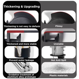 Desk Cup Holder, OOKUU Anti-Spill Cup Holder for Desk or Table, Sturdy and Durable Desk Accessories, Easy to Install, Enough to Hold Coffee Mups, Water Bottles, Gaming PC Office Accessories, Black