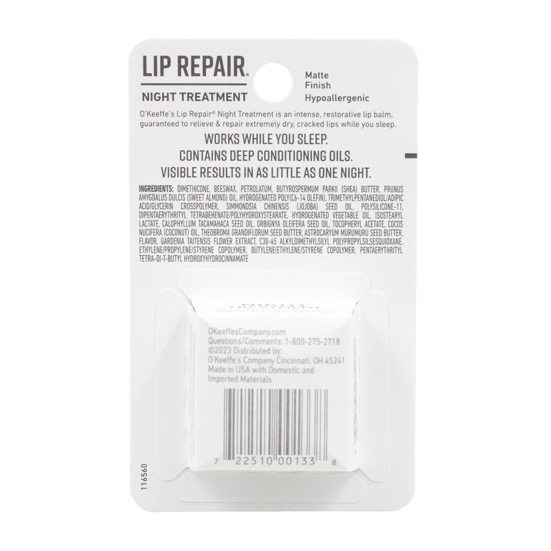 O'Keeffe's Lip Repair Night Treatment Lip Balm for Dry, Cracked