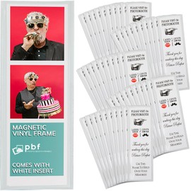 pbf PHOTO BOOTH FRAMES 2x6 Magnetic Picture Frames for Refrigerator | 2 x 6 Clear Magnetic Vinyl Frames for Photo Strips for Fridge (100-Pack)