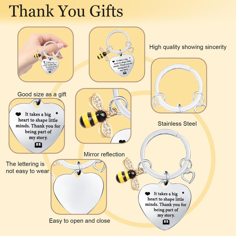 YUUTIAL 12 Sets Thank You Keyring Gifts for Women Men,Inspirational