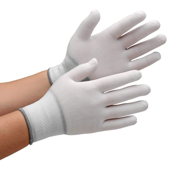Midori Anzen NPU132 Quality Control Gloves, Work, Polyester, Washable, Inner, Large, 10 Pairs/Bag