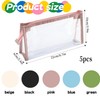 5 Pcs Clear PVC Pencil Cases with Zipper, Set of