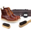 Shoe Shine Kit with PU Leather Sleek Elegant Case, Travel