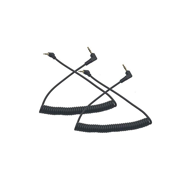 Seadream Coiled 2.5mm to 3.5mm Aux Cable 2Pack 90 Degree