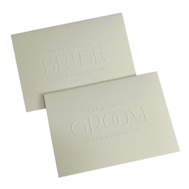 Luxe Embossed Bride & Groom Couple Wedding Card