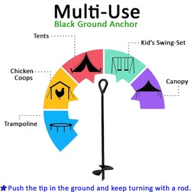 Ground Anchor 30 Inch Heavy Duty, 4 Pack