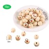 Pack of 100 Smiley Beads, Wooden Beads, Natural Round Ball