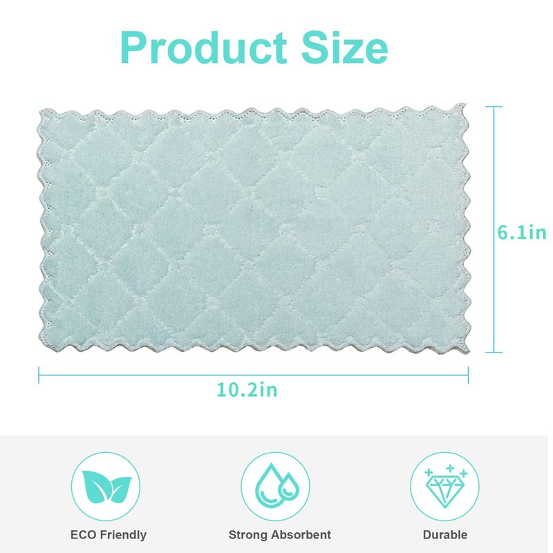 Bessrung 20 Pack Kitchen Dish Cloths, Super Absorbent Microfiber Cleaning