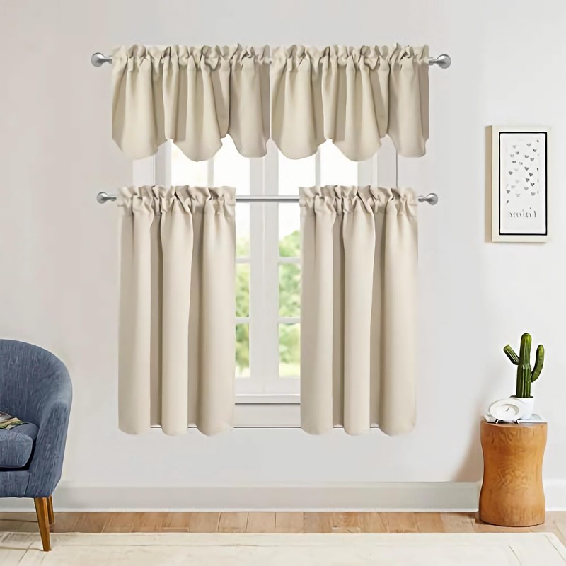 Aquazolax Window Treatments Curtain Valance Rod Pocket Top Scalloped Valance