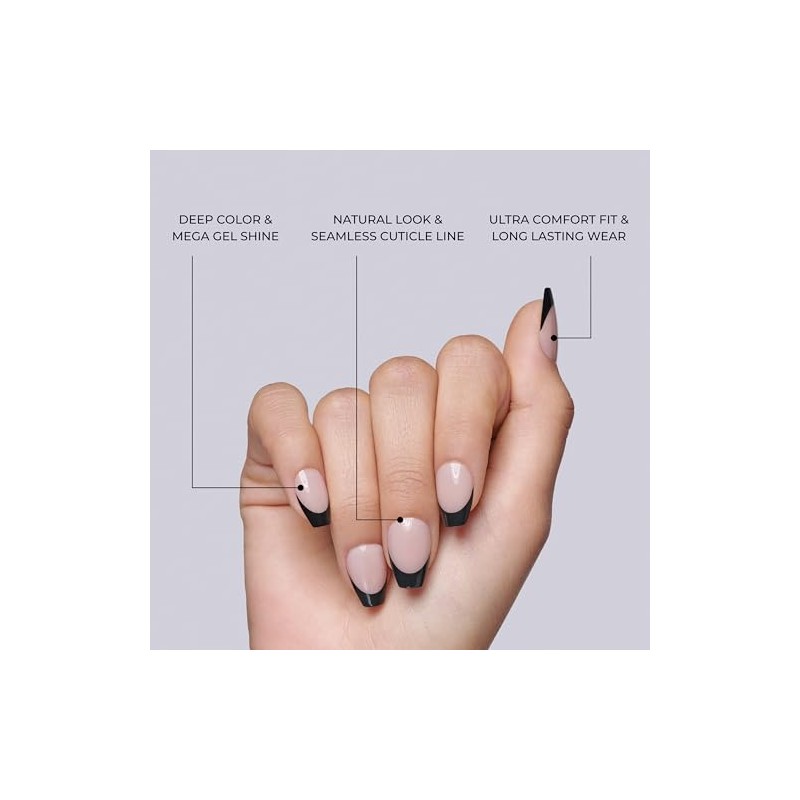 KISS Uñas Acrílicas De Salón, Postizas, Con Pegamento Incluido, Forma