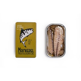 Portuguese Mackerel Fillets Canned in Olive Oil | Wild Caught, B Vitamins, Omega-3 | Tinned Fish by Ati Manel | 120g Can, 1.0 Count