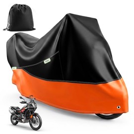 Motorcycle Tarpaulin Outdoor Motorcycle Cover 245 x 105 x 125 cm, Motorcycle Garage Waterproof 210D Motorcycle Garage Tarpaulin with Bag for Moped Scooter Motor Enduro / Road