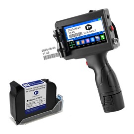 Eurannit Handheld Inkjet Printer with ER520 Fast-Drying Ink, E15 Portable Handheld Printer Gun 0.5 Inch Print Hight for Serial Numbers, Logo, Custom-Designed barcodes on Most Surface