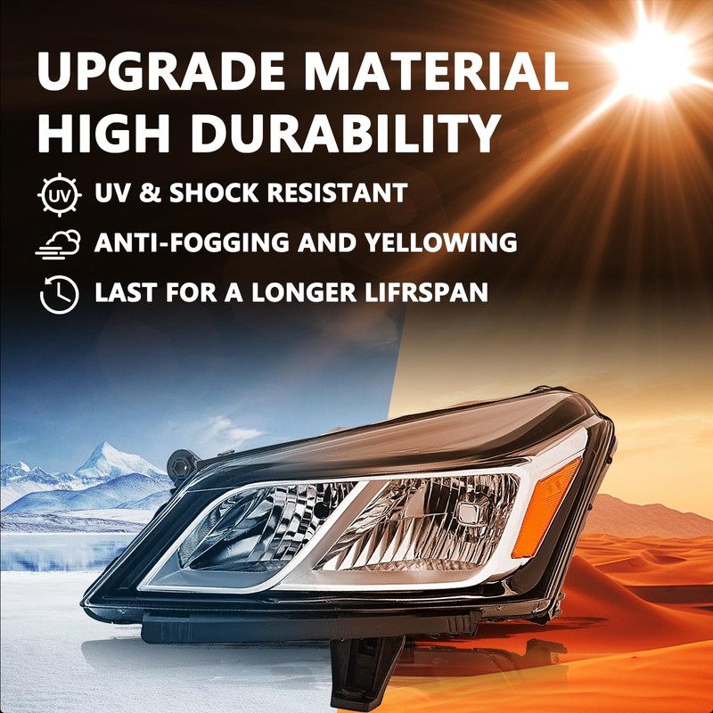 Aosky Headlight Assembly Compatible with 2013-2017 Chevy Traverse Factory Halogen
