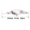 Lure Blanks,Unpainted Fishing Lures,20pcs Clear Crankbait Blanks Bodies,Headbanger Lure,Assorted Hard